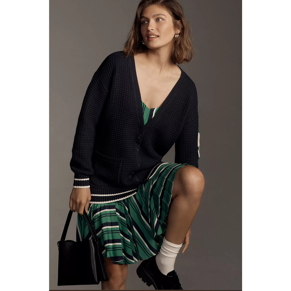 Anthropologie Varsity Twofer Cardigan Sweater - New XL - Picture 4 of 7